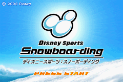 Disney Sports Snowboarding title screen for GameBoy Advance